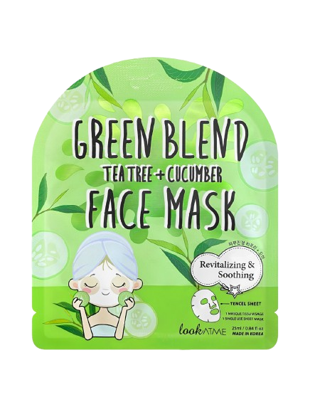 Buy lookATME Green Blend Face Mask – Tea Tree + Cucumber – Korean Skincare Tunisia