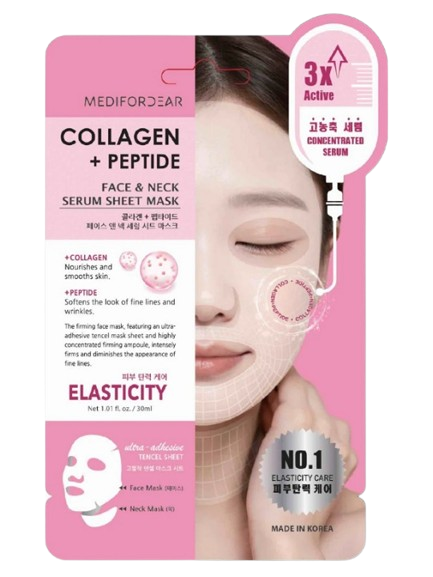 Buy Collagen + Peptide Face and Neck Serum Sheet Mask 1 ea - Look At Me – Korean Skincare Tunisia