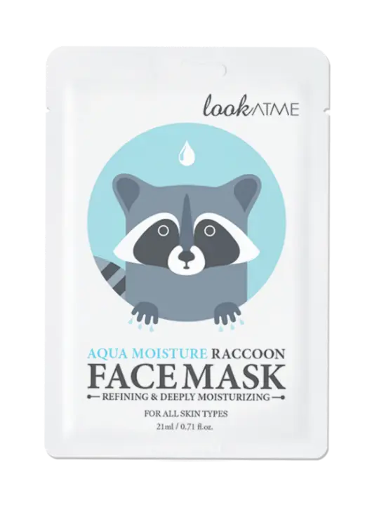 Aqua Moisture Raccoon Face Mask - Look At Me