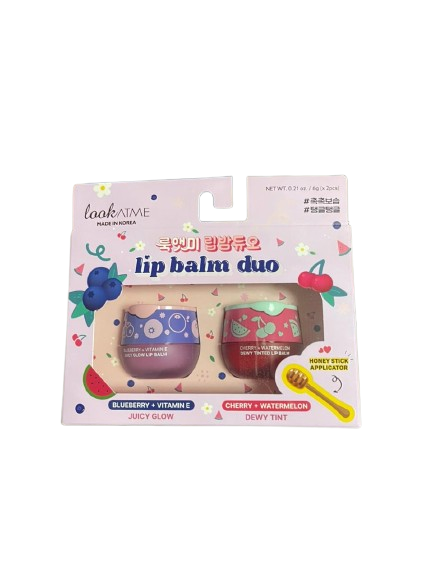 Buy lookATME Lip Balm Duo – Blueberry + Cherry Watermelon   – Korean Skincare Tunisia